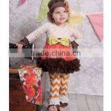 Boutique Girls Outfits Stripe With Bowknot Tutu Lace Ruffle Yellow and Cream-coloured Ruffle Pants Baby Sailor Outfit thumbnail-1