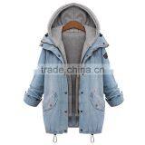 Women Two Piece Coat Hood Parka Overcoat Jacket Outwear thumbnail-1