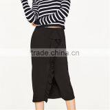 2017 Hot Sale Young Lady Maxi Pencil Skirts With Ruffles thumbnail-2