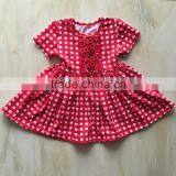 QL-415 Short Sleeve Polka Dot Cute Baby Frocks Design Dresses Hot Sale 2016 thumbnail-1