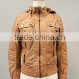 Women's Pu Quilted Fauxleather Moto Biker Jackets #LPU0509 thumbnail-4