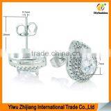 Double Lip Edge Water Droplets Shape Inlay Zircon Stud Earrings thumbnail-2