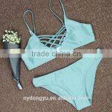 Sky Blue 3 Color Hand Woven Swimwear Bikini/kesg Bandage Crotched r Bikini Swimwear/ Fancy Bikini Set Swimwear Beachwear