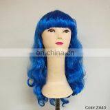 Carnival blue wavy party wigs P-W245