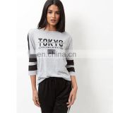 Autumn Apparel Women Casual Clothes Grey Tokyo Airtex Panel Top