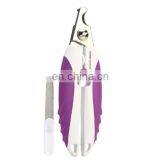 Stainless Steel Pet Nail Clippers Cat Dog Nail Clippers File Curved Handle Pet Cleaning Supplies thumbnail-6