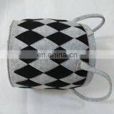 Cross Pattern Foldable Felt Knitted Storage Basket Clothing Book Kid's Toy Laundry Nursery Storage Bin With Handles thumbnail-3