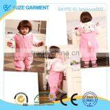 cute pink cat designed hooded baby robe jumpsuits by factory price OEM