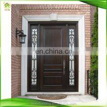 Glass Insert Solid Mahogany Wood Front Entry Doors With Sidelights thumbnail-5
