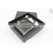 Wholesale Personalized Logo Liquor Glass Gift Set Custom Black Stainless Steel Whiskey Hip Flasks thumbnail-3