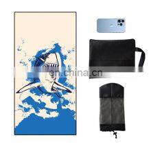 Trendy Rectangular Foldable Brand New Bath Custom Sea Thick Sand Resistant Logo Printed Beach Towel thumbnail-1