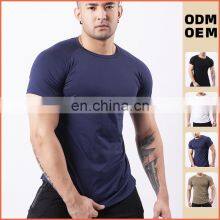 Wholesale Custom Logo Cotton Short Sleeve Men's Sports FitnessTee Shirt Man Running Training Wear Round Neck Muscle Fit Gym Top thumbnail-3