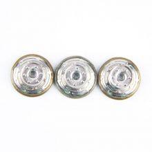 Embossed Logo Brass Material Jeans Jacket Logo Custom Metal Buttons for Denim Jeans thumbnail-3