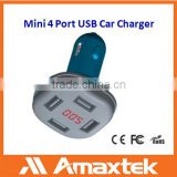 CE and FCC Certified 4 Port USB Car Charger for All Electrical Appliances with USB Charging Interface
