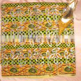 2016 African style 6 yards each piece high quality Real wax printed fabric with gold sequin