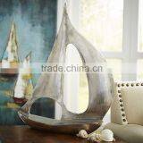 Sail Boat, Aluminium Sail Boat, Decorative Silver Sail Boat thumbnail-1