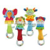 Soft Plush Educational Animal Rattle Hand Bells Baby Toy thumbnail-1