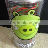 HOT!!double Wall Plastic Tumbler With Straw thumbnail-1