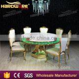 Dubai LED Round Golden Stainless Steel Base Wedding Dining Table for Events