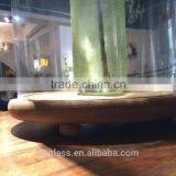 Clear Glass Cloche With Wood Base thumbnail-3