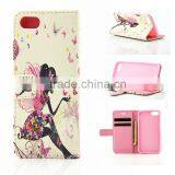 Stand Leather Case for Iphone 7 With Wallet Happiness Girl Design thumbnail-1
