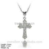 PZL-0005 Silver Exporting High Quality CZ MicroPave Cross Pendant