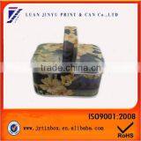 Unique Shaped Metal Tea Can With Handle