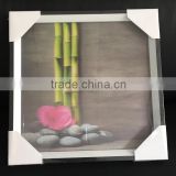 212214 - 11x11'' (28x28cm) 3D painting , Square 3D picture frame, bamboo with cobblestone