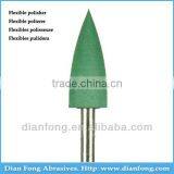 A203F 3/32" HP Shank Bullet Shaped Light Green Flex Rubber Polishers For Ceramic