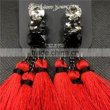 Fashion Tassel Stud Earrings For Women Luxury Crystal Jewelry New Design thumbnail-6