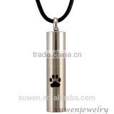 Enamel Paw Matt Finish 316l Surgical Steel Bottle Memorial Ashes Pendant