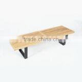 Modern Patio Furniture Design Solid Wood Patio Bench With Flat Baking Base
