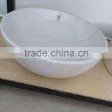 Ceramic Bathroom Art Basin Round Shape Single Hole White Clear Hot Sale wc Art Basin YB001 thumbnail-4