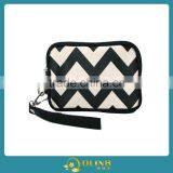 Canvas Chevron Cell Phone Print Wristlet Wallet