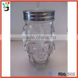 glass tumbler drinking skull mason jar