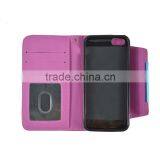 Pink 2 In 1 Magnetic Detached Leather Case For Wiko Getaway thumbnail-4