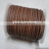 Real Round Leather Cords - Round Leather Cords 4 mm Dark Natural