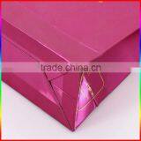 Embossed Magenta Paper Wedding Bag With Gold Printing thumbnail-4