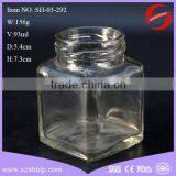 Mini Square Glass Jar With Safty Button Cap thumbnail-2