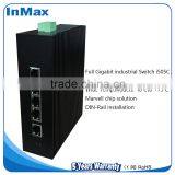 5 ports Din-Rail gigabit 5x10/100/1000MBase TX Gigabit Industrial Ethernet Switch -40 ~ +75 temperature i505C