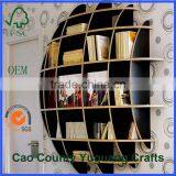 OEM Wholesale Price Wooden Round Wall Book Shelf thumbnail-1