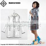 Hot Sale 100% EVA Eco Friendly Transparent Fashion Women Rain Coat Jacket Poncho