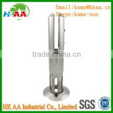 Round stainless steel glass spigot with core drilled for pool fencing