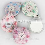 Pu Leather Folding Pocket Mirror With Flowers thumbnail-1