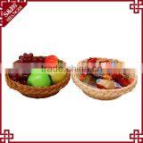 Eco-friendly Round Shape Plastic Rattan Kitchen Fruit Storage Baskets thumbnail-1