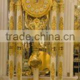 Luxury Retro 24K Gold Plated Wall Clock, Classic Wall Decorative Hanging Brass Angel Clock thumbnail-3