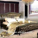King Size Deep Green Luxury Villa Bedroom Furniture Bed 029 thumbnail-1
