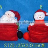 holiday items/ Christmas gift polyester snowman candy container/ Christmas decoration