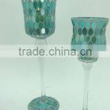 Fabulous Home Ornament Mirrored Mosaic Vase Cheap Handmade Blue Glass Vases thumbnail-2