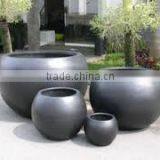 Super Durable Fiberstone Pots, Flower Polystone Planters, Outdoor Fiberglass Round Pots thumbnail-1